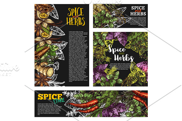 Spice And Herb Food Seasoning Blackboard Banner
