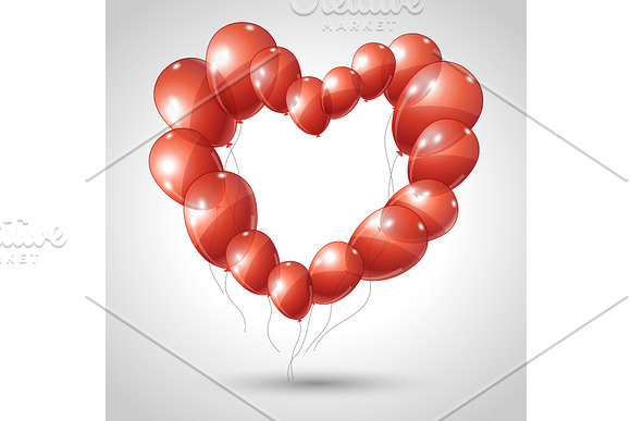 Vector Heart Made Of Balloons Valentine Background