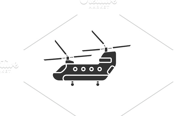 Military Helicopter Glyph Icon