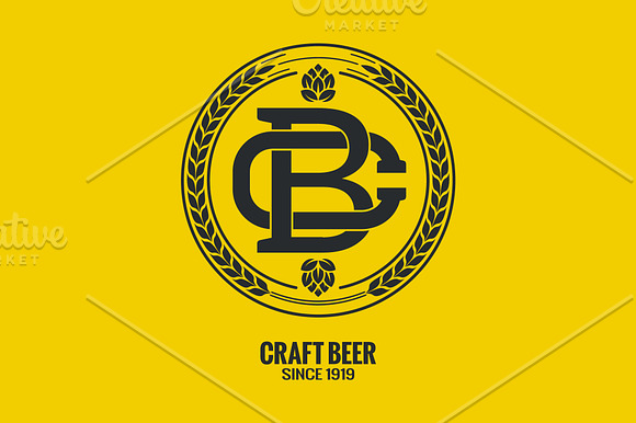 Craft Beer Logo On Yellow Background