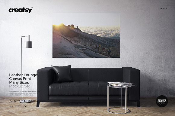 Download Leather Lounge Canvas Print Mockup