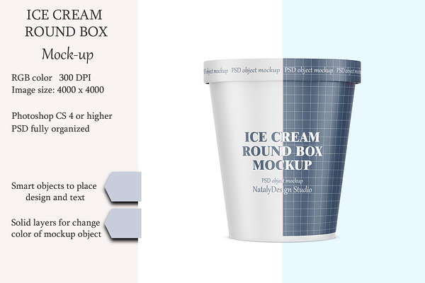 Download Ice Cream Round Box Mockup Psd Mockup Make Flyer Free PSD Mockup Templates