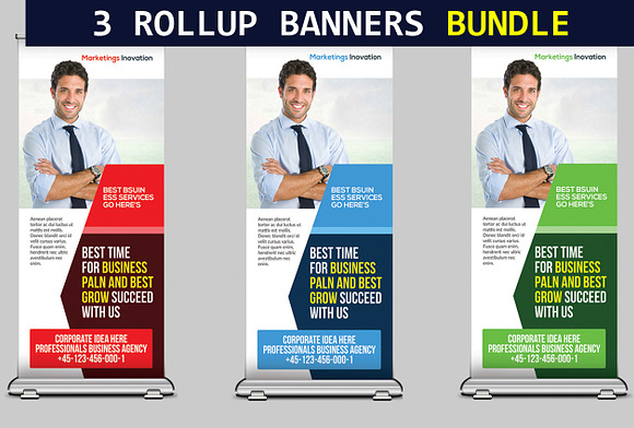 3 Corporate Business Rollup Banners