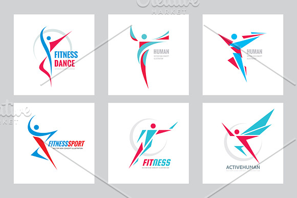 Human Fitness Sport Vector Logo