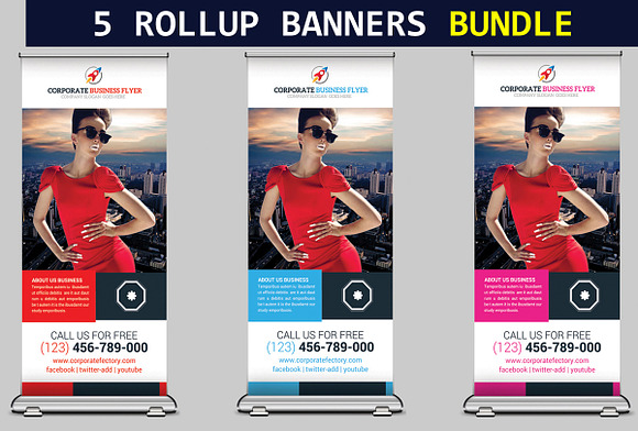 5 Roll Up Banners Bundle