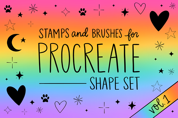 Procreate Stamp Shapes Set Vol.1