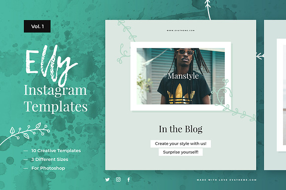 Elly Instagram Template Bundle in Instagram Templates - product preview 1