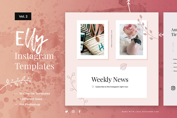 Elly Instagram Template Bundle in Instagram Templates - product preview 2