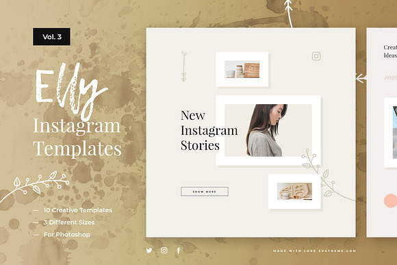 Elly Instagram Template Bundle in Instagram Templates - product preview 3