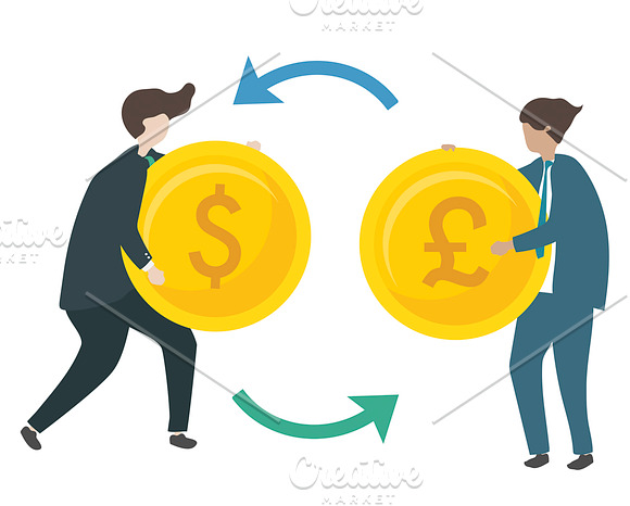 Illustration Of Exchanging Money