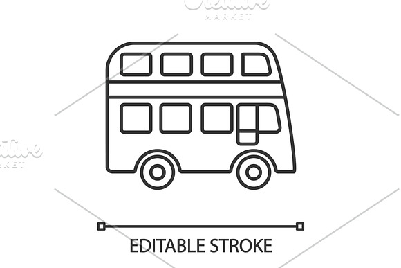 Double Decker Bus Linear Icon