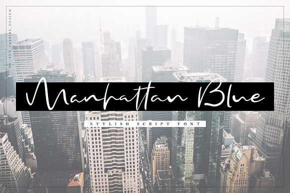 Manhattan Blue Script Font