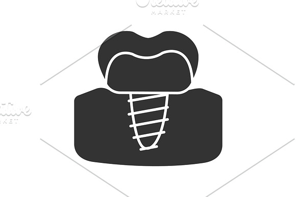 Dental Implant Glyph Icon