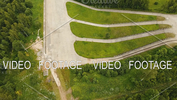 Test Road In The Forest Aerial View