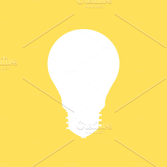 Light Bulb Icon On Yellow Background