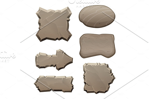 Panels From Stones And Rocks Vector Pictures Isolate