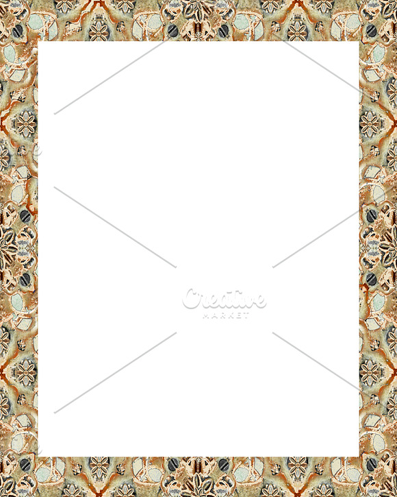 White Frame With Decorated Borders