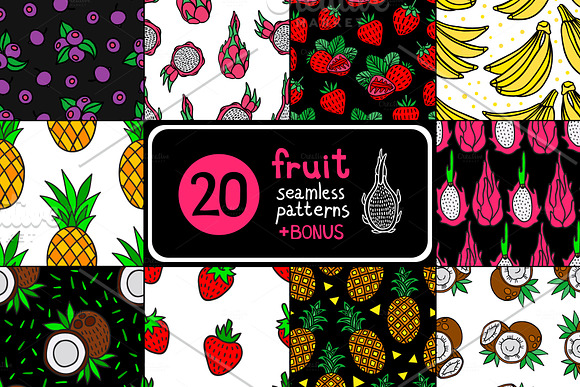 20 Fruit Seamless Pattern