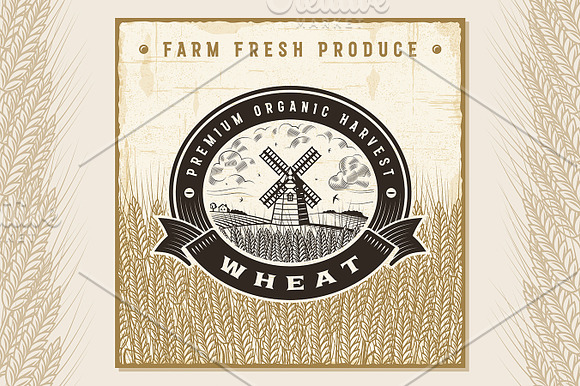 Vintage Wheat Harvest Label