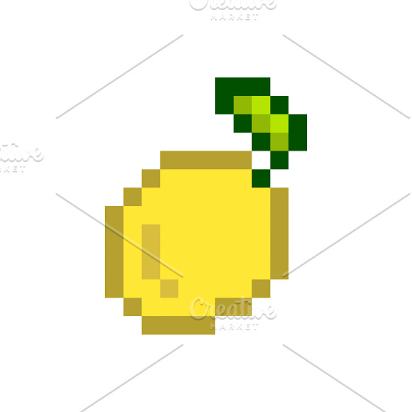 A Lemon Pixelated Fruit