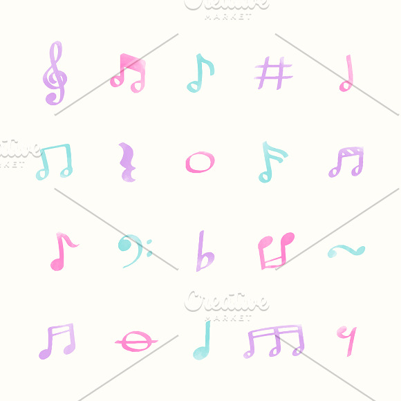Illustration Set Of Music Note Icons