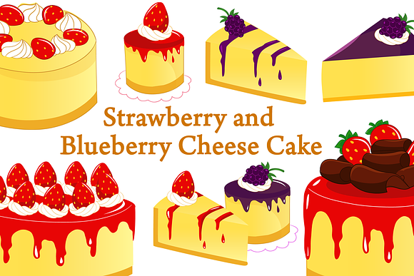 Strawberry And Blueberry Cheese Cake