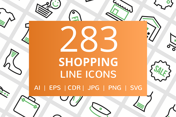 283 Shopping Line Icons