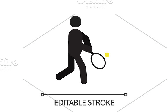 Person Playing Tennis Silhouette Icon