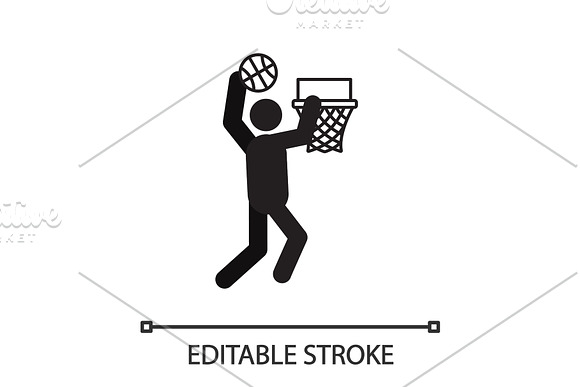 Man Playing Basketball Silhouette Icon