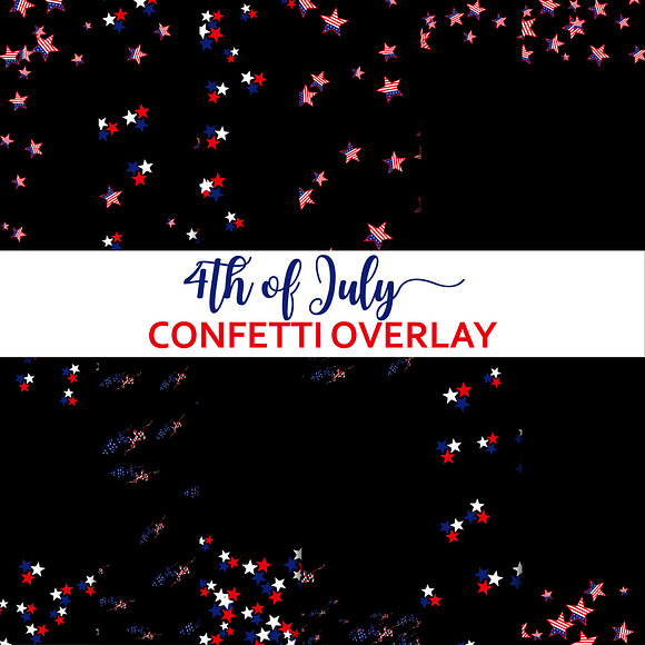 4th Of July Confetti Overlay Clipart