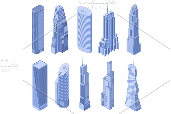 Vector Isometric Skyscrapers