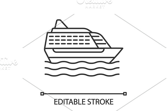 Cruise Ship Linear Icon