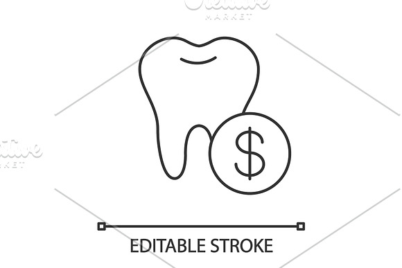 Dental Services Price Linear Icon