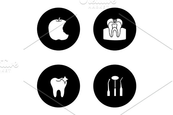 Dentistry Glyph Icons Set