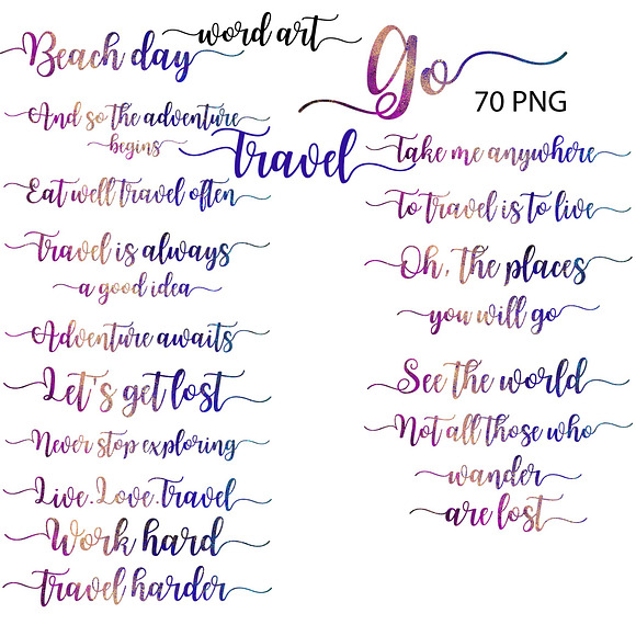 Travel Word Art Clipart