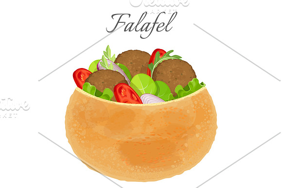 Delicious Falafel Full Of Meat And Fresh Vegetables