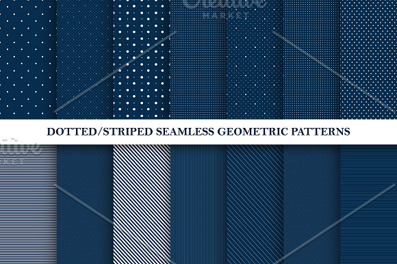 Dotted Striped Seamless Patterns