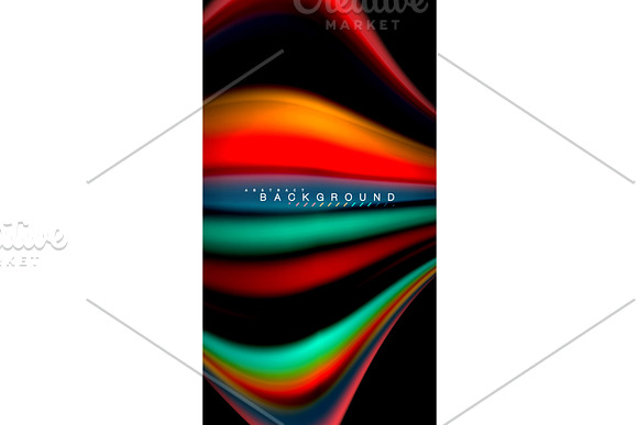 Abstract Wave Lines Fluid Rainbow Style Color Stripes On Black Background Artistic Illustration For Presentation App Wallpaper Banner Or Poster