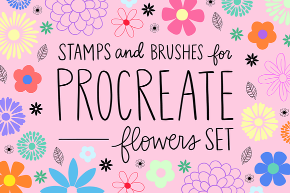 Procreate Stamp Flowers Set