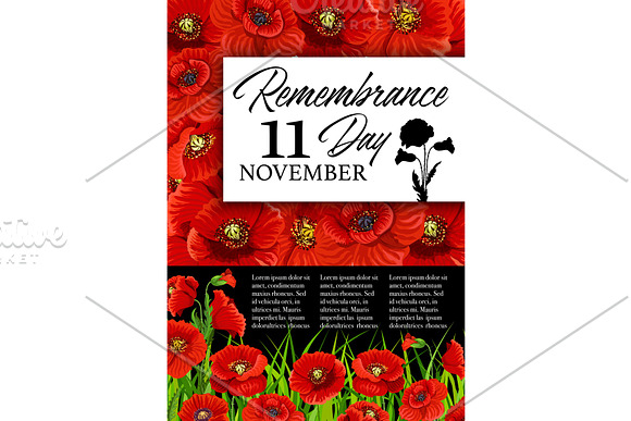 Remembrance Day Poppy Flower Memorial Card