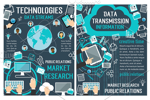 Vector Banners About Data Technology