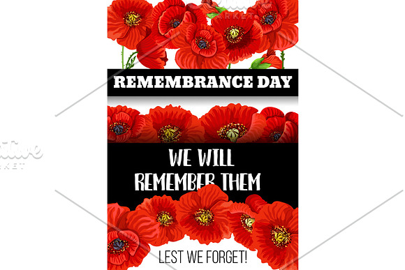 Vector 11 November Remembrance Day Poppy Card