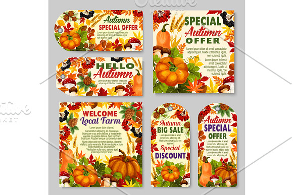 Autumn Sale Shop Or Farm Market Vector Discount