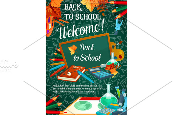 Back To School Vector Autumn Sale Poster
