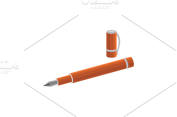 Color Vector Image Pen With Cap