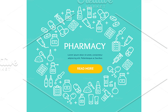 Pharmacy Signs Round Design Template