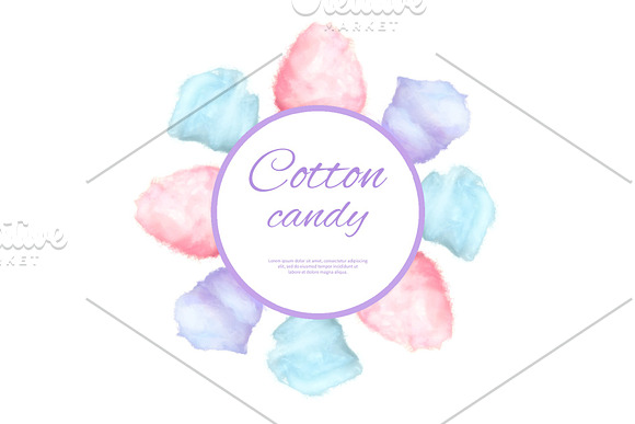Cotton Candy Round Button Surround By Sweet Sugar