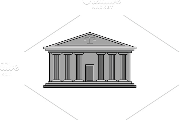 Court Building With Columns Vector