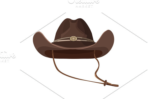Vintage Cowboy Hat With Lace In Dark Brown Color