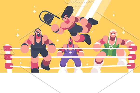 Strong Wrestlers In Ring